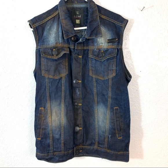 destroyed denim vest
